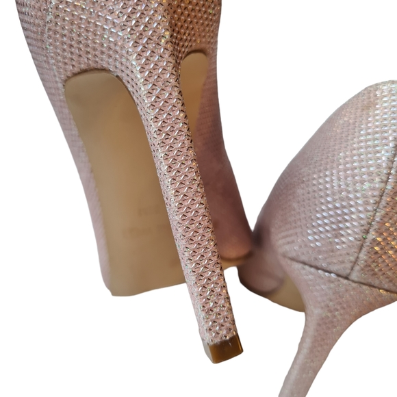 NINE WEST 5 1/2M Light Pink Metallic Shimmer TATIANA Pointed Toe Pumps - Picture 6 of 12